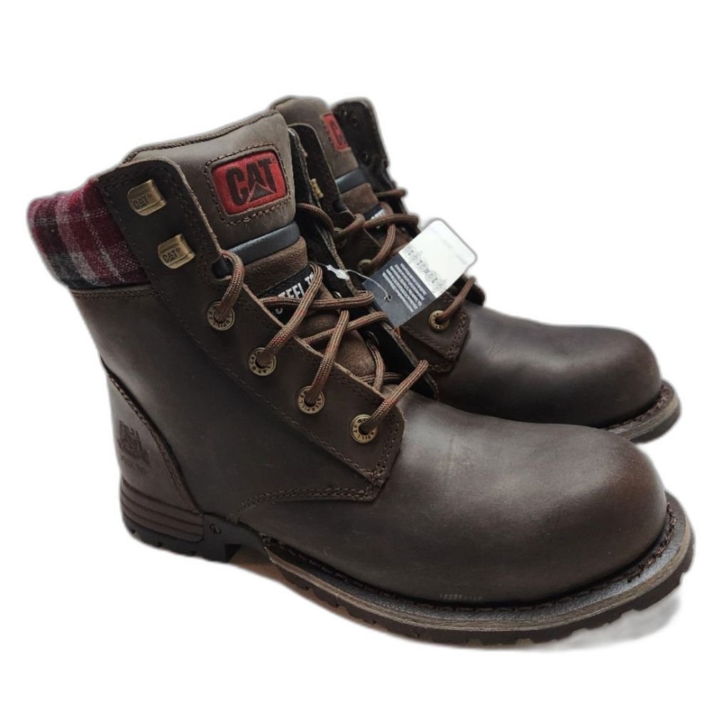 Caterpillar womens Kenzie Steel Toe work boots brown 9 wide